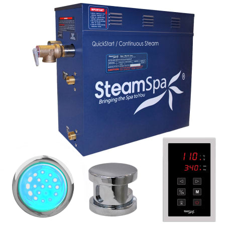 SteamSpa Indulgence QuickStart Acu-Steam Bath Generator Package in Polished Chrome with Touch Controller