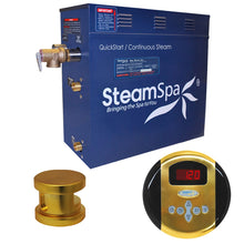 Load image into Gallery viewer, SteamSpa Oasis QuickStart Acu-Steam Bath Generator Package in Polished Gold