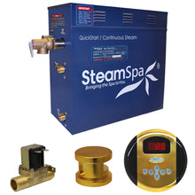 Load image into Gallery viewer, SteamSpa Oasis QuickStart Acu-Steam Bath Generator Package with Auto Drain and Digital Controller in Polished Gold