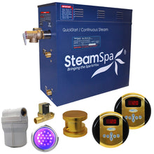 Load image into Gallery viewer, SteamSpa Royal QuickStart Acu-Steam Bath Generator Package with Digital Controller and Built-in Auto Drain in Polished Gold