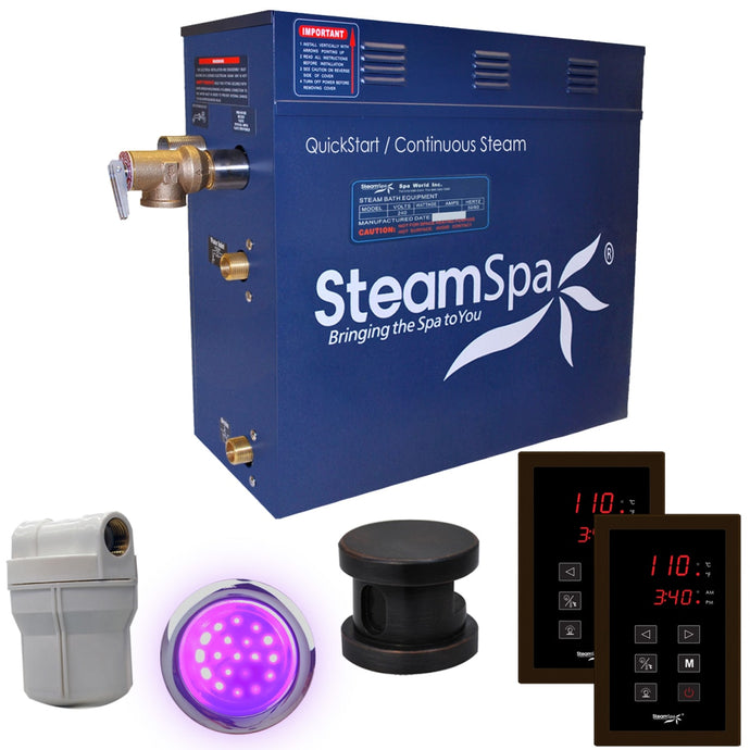 SteamSpa Royal QuickStart Acu-Steam Bath Generator Package in Oil Rubbed Bronze with Touch Controller