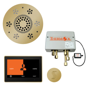 The Total Wellness Package with 10" ThermaTouch Trim Upgraded, by ThermaSol Polished Brass