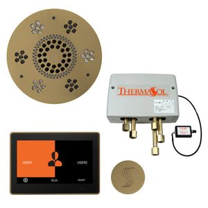 The Total Wellness Package with 10" ThermaTouch Trim Upgraded, by ThermaSol satin brass