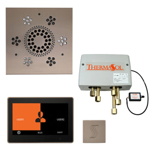 The Total Wellness Package with 10" ThermaTouch Trim Upgraded, by ThermaSol square satin nickel