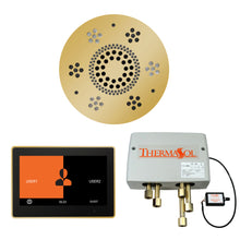 Load image into Gallery viewer, The Wellness Shower Package with ThermaTouch by ThermaSol 10 inch round polished gold