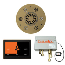 Load image into Gallery viewer, The Wellness Shower Package with ThermaTouch by ThermaSol 10 inch round satin brass