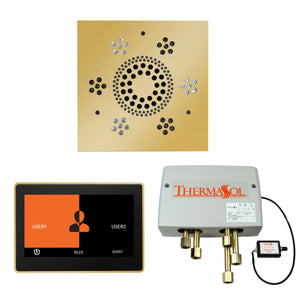 The Wellness Shower Package with ThermaTouch by ThermaSol 10 inch square polished gold