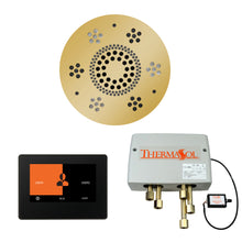 Load image into Gallery viewer, The Wellness Shower Package with ThermaTouch by ThermaSol 7 inch round polished gold