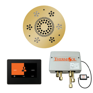 The Wellness Shower Package with ThermaTouch by ThermaSol 7 inch round polished gold