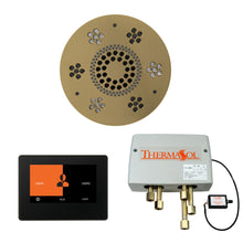 Load image into Gallery viewer, The Wellness Shower Package with ThermaTouch by ThermaSol 7 inch round satin brass