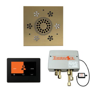 The Wellness Shower Package with ThermaTouch by ThermaSol 7 inch square satin brass