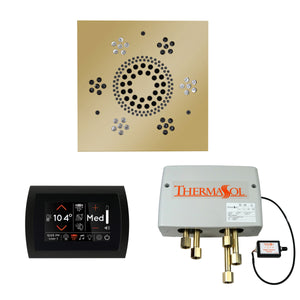 The Wellness Shower Package with SignaTouch by ThermaSol square polished brass