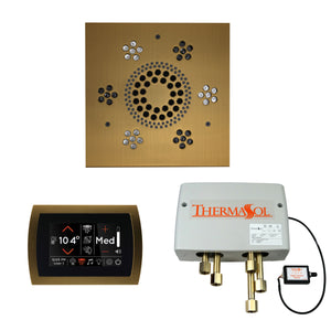 The Wellness Shower Package with SignaTouch Trim Upgraded by ThermaSol square antique brass