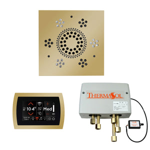 The Wellness Shower Package with SignaTouch Trim Upgraded by ThermaSol square polished brass
