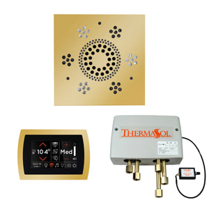 The Wellness Shower Package with SignaTouch Trim Upgraded by ThermaSol square polished gold