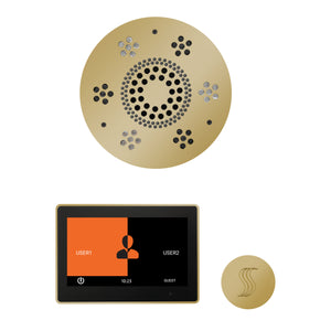 The Wellness Steam Package with ThermaTouch by ThermaSol 10 inch round polished brass