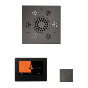 The Wellness Steam Package with ThermaTouch by ThermaSol 7 inch square black nickel