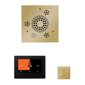 The Wellness Steam Package with ThermaTouch by ThermaSol 7 inch square polished brass