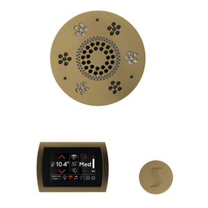 The Wellness Steam Package with SignaTouch by ThermaSol round satin brass trim upgraded