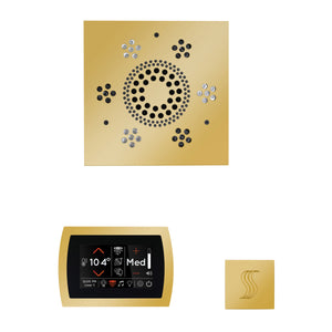 The Wellness Steam Package with SignaTouch by ThermaSol square polished gold trim upgraded